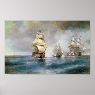 Affiche Attaque au mercure par deux navires turcs