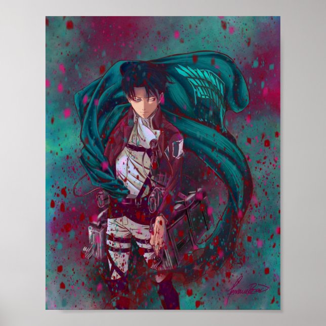 Affiche Attaque Contre Titan Fanart Levi Ackerman Version  (Devant)