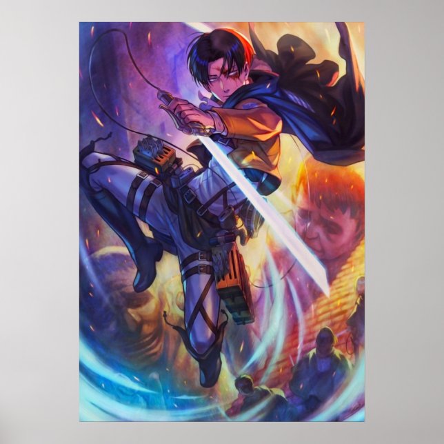 Affiche Attaque contre titan Levi (Devant)