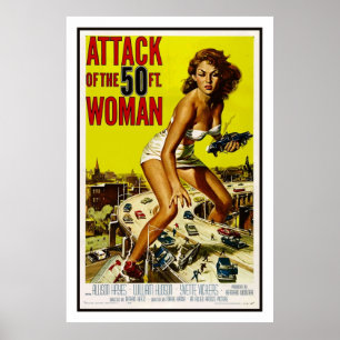 Affiche Attaque de la 50 Foot Woman BMovie Vintage