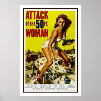 Affiche Attaque de la 50 Foot Woman BMovie Vintage