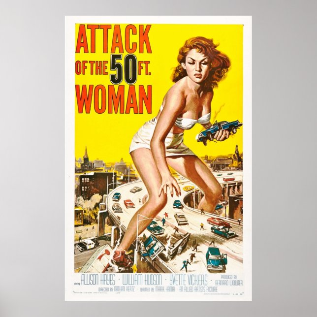 Affiche Attaque De La Femme 1958 De 50ft Art Retro Movie (Devant)