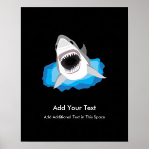 Affiche Attaque de requin - ajoutez votre propre légende
