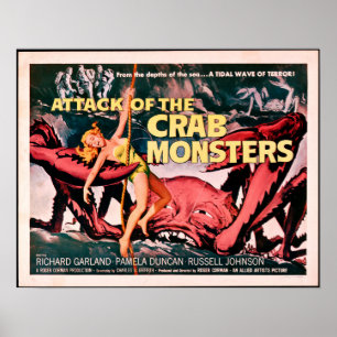 Affiche Attaque des monstres de crabe 1957 Film d'horreur