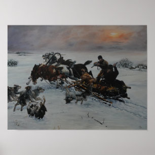 Affiche Attaque hivernale des loups