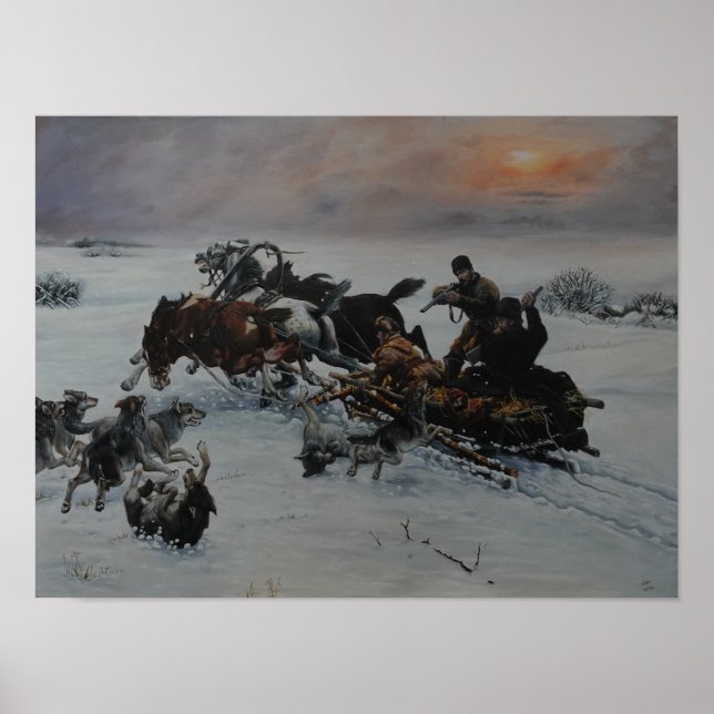 Affiche Attaque hivernale des loups (Devant)