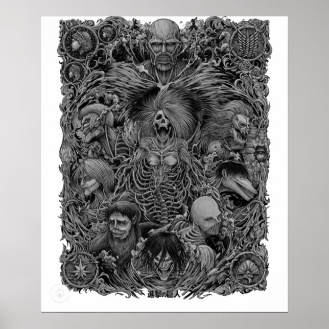 Affiche Attaque Sur Titan Titans Anime Design (Devant)