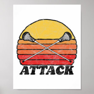 Affiche Attaque Vintage X Crossed Sticks de crosse 80s Sun