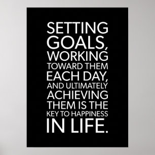 Affiche Atteindre Les Objectifs Est La Clé Du Bonheur - Gy