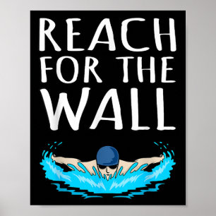 Affiche Atteindre Mur Amusant Swimmer nage Entraîneur Homm