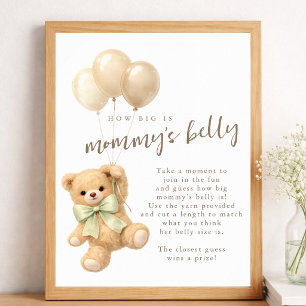 Affiche Attendez à peine Baby Shower Quelle est la taille 