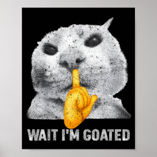Affiche Attendez, je suis un chat divin Costume de mème de