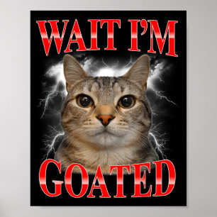 Affiche Attendez le chat goated idiot mème de chat drôle h