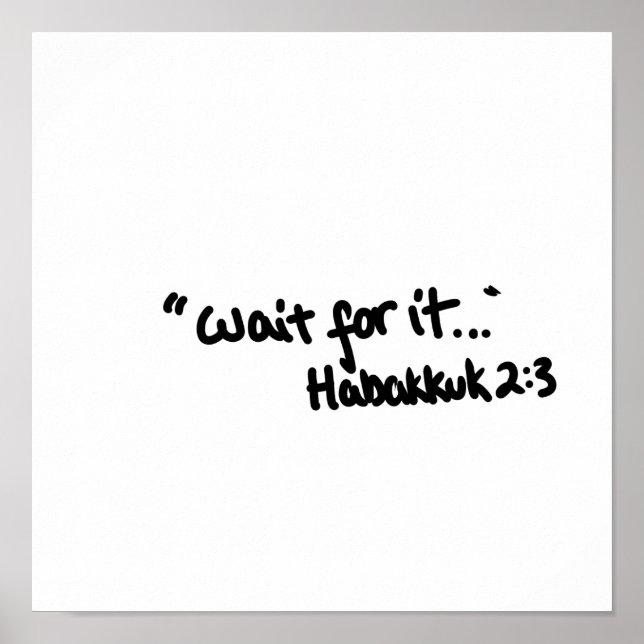 Affiche Attendez-le simple La typographie de citation bibl (Devant)