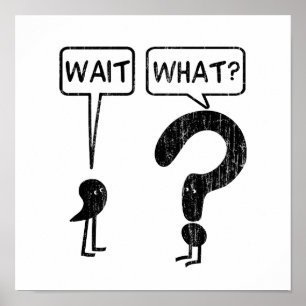 Affiche Attends, Quoi ? Grammaire Humour Bleu