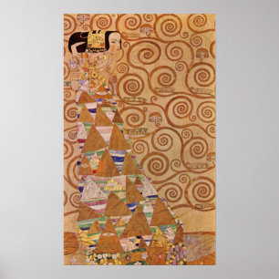 Affiche Attente de Klimt Art Nouveau victorien Vintage