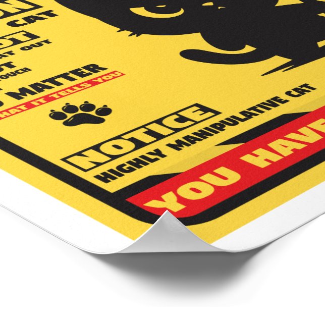 Affiche Attention au chat (Coin)