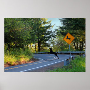 Affiche Attention aux cerfs