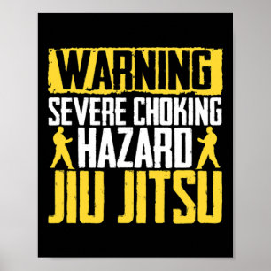 Affiche Attention Je peux pratiquer le jiu-jitsu, le judo