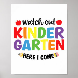 Affiche Attention maternelle me voici Kinder retour à l'éc