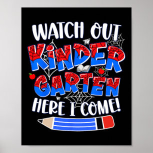 Affiche Attention maternelle me voici Kinder retour à l'éc