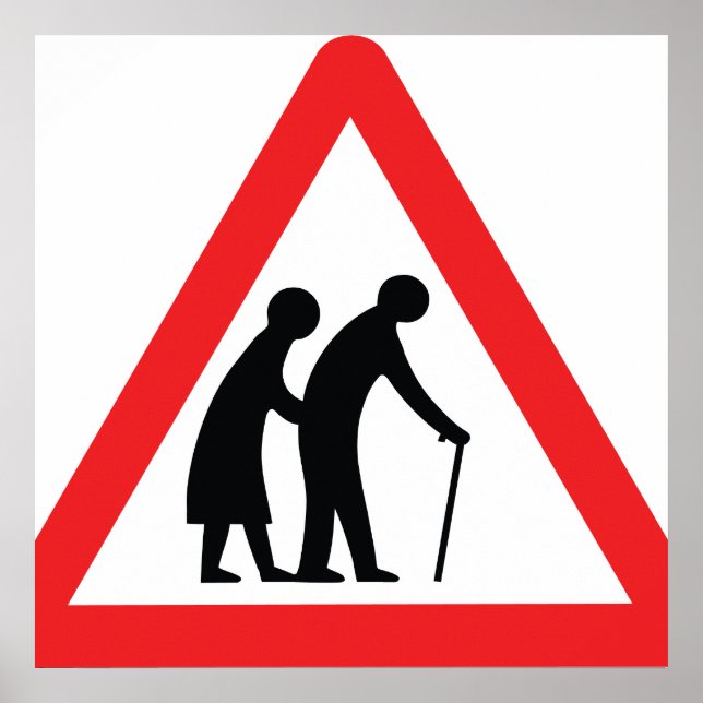 Affiche ATTENTION Personnes Âgées - Panneau de Signalisati (Devant)