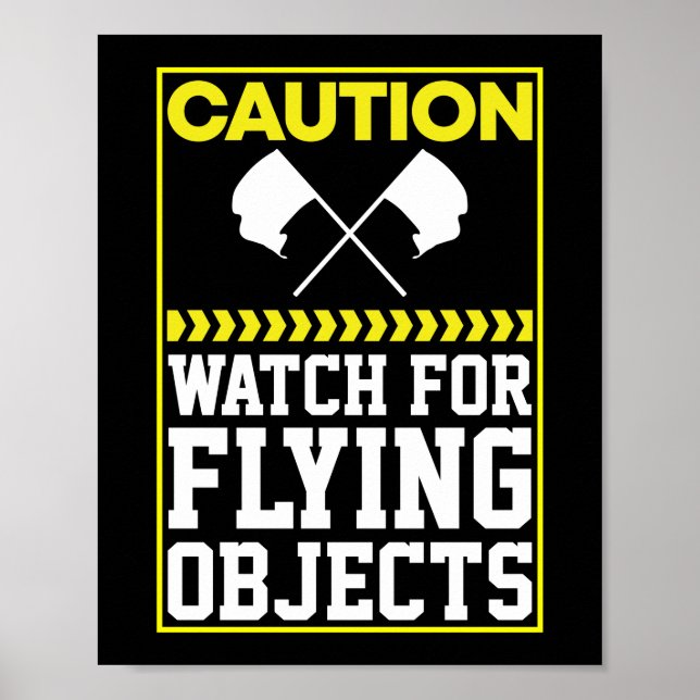 Affiche Attention Pour Les Objets Volants Garde-Couleur (Devant)