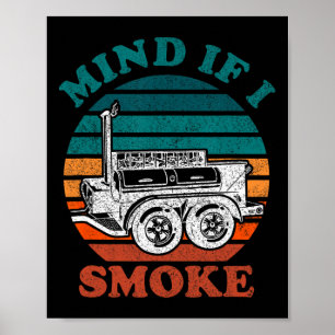 Affiche Attention Si Je Fumé Drôle Barbecue Fumeur Viande