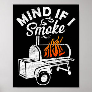 Affiche Attention Si Je Fumé Drôle Rétro Byrbecue Fumeur B
