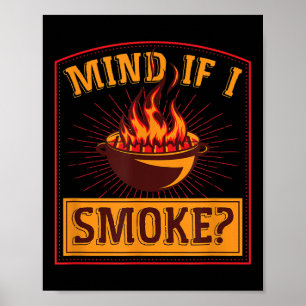 Affiche Attention Si Je Fumé Flamme Grill Master Funny Ret