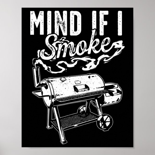 Affiche Attention Si Je Fume - Fumeur De Barbecue Drôle Et (Devant)