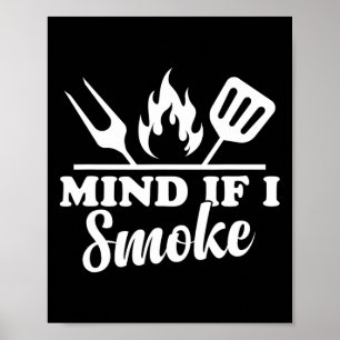 Affiche Attention Si Je Fume - Fumeur Et Grillation De Bar