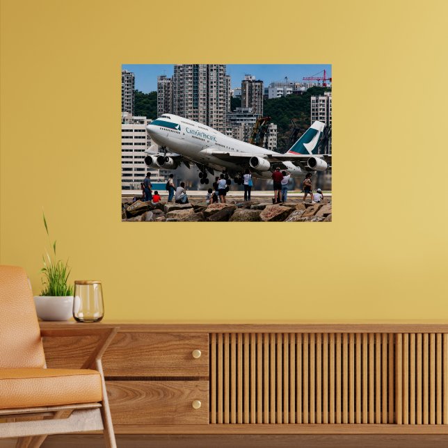 Affiche Atterrissage épique du Boeing 747 à l'aéroport de  (Salon 2)