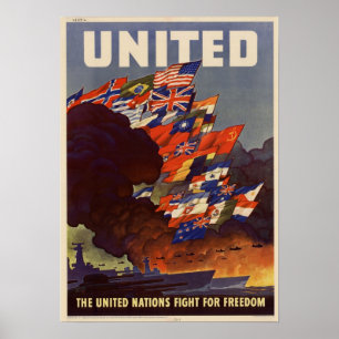 Affiche Atterrisseur patriotique des alliés 2 des USA