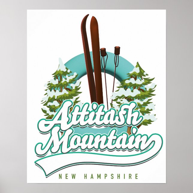 Affiche Attitash montagne new hampshire ski logo (Devant)