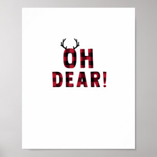 Affiche Attitude Amusante Oh Mon Dieu Cerf à Carreaux Créa