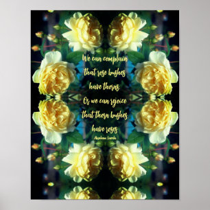 Affiche Attitude Roses Jaunes Inspiration Abstraite