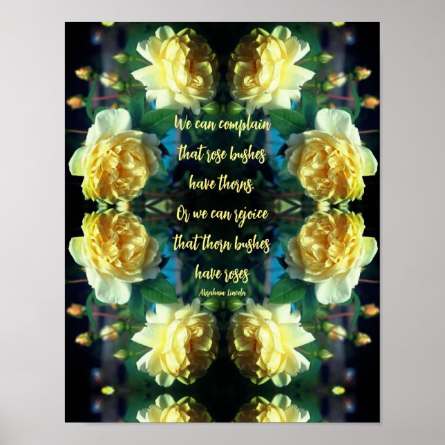 Affiche Attitude Roses Jaunes Inspiration Abstraite (Devant)