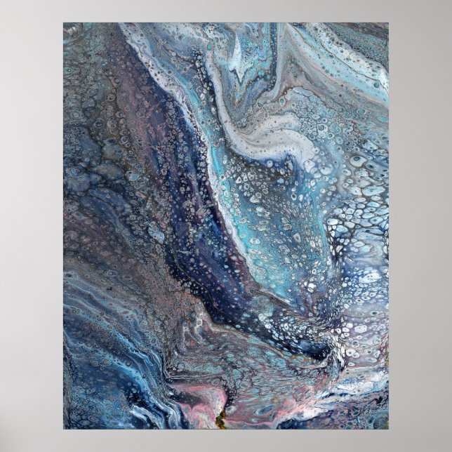 Affiche Attraction naturelle 1 Flux bleu Art Abstrait Impr (Devant)