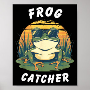 Affiche Attrapeur de grenouilles Rétro Chasseur de grenoui