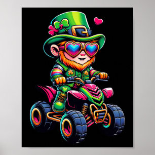 Affiche Atv 4 Wheeler Leprechaun Enfants Hommes Femmes St 