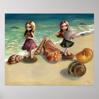 Affiche Au bord de la plage Ocean fairy Art Print
