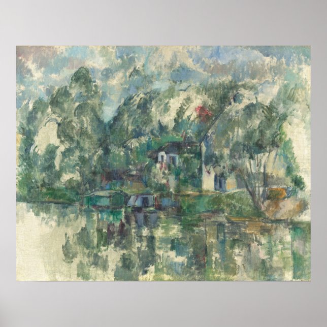 Affiche Au bord de l'eau - Paul Cézanne Fine Art (Devant)
