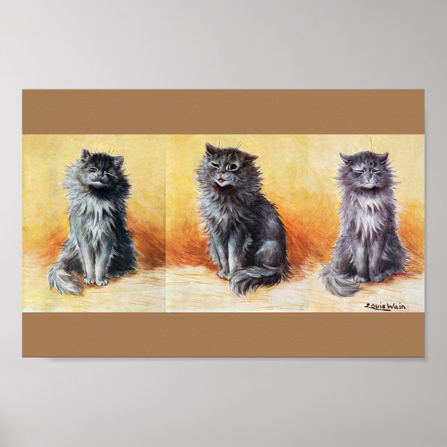 Affiche Au Cat Show, Louis Wain (Devant)