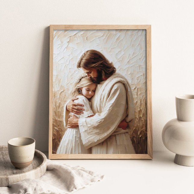 Affiche Au-delà de l'amour, Art chrétien, Jésus serrant un (Créateur téléchargé)