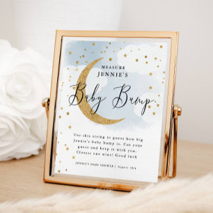 Affiche Au-dessus de la lune Bleu Mesurez le jeu de la dou