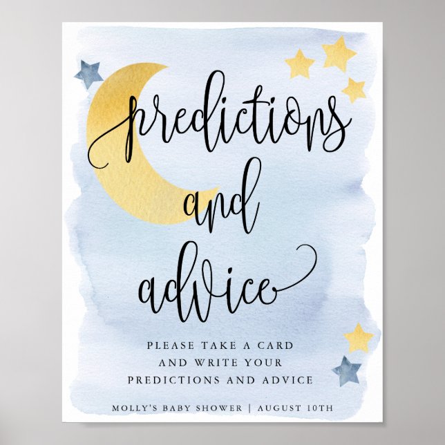 Affiche Au-dessus de la Lune, Prédictions et conseils bleu (Devant)
