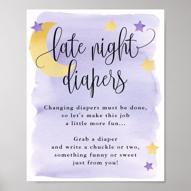 Affiche Au-dessus de la lune Purple Late Night Diapers Act (Devant)