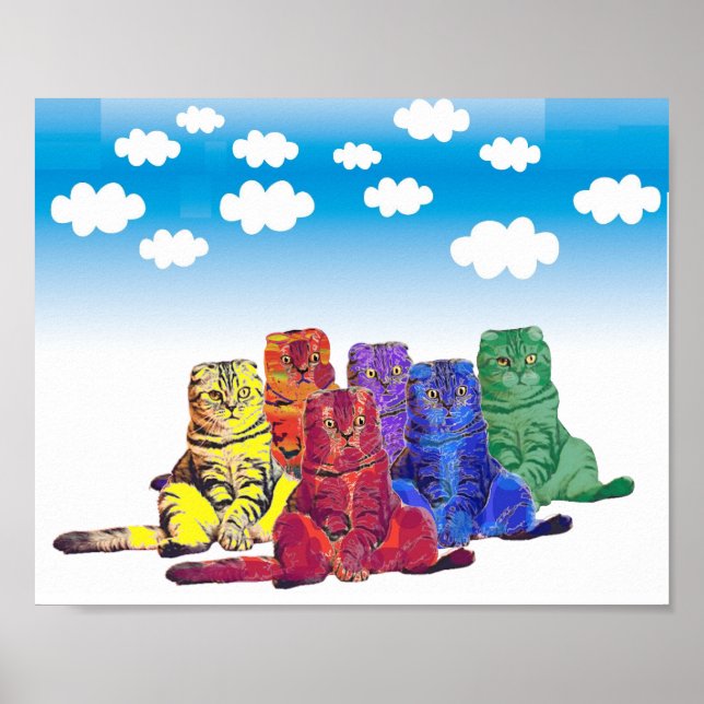 Affiche Au-dessus des Rainbow Cats (Devant)