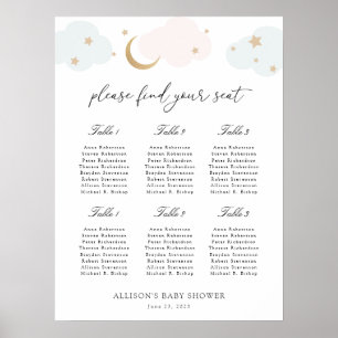 Affiche Au-dessus du Baby shower de la Lune